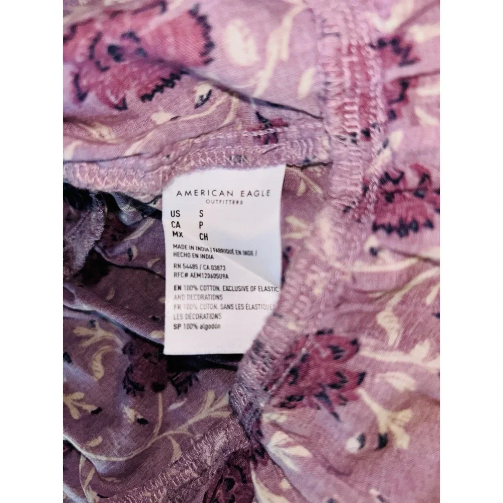 American Eagle Small Corset Smocked Baby Doll Y2K Top Milkmaid‎ Cottage Core - Picture 4 of 7